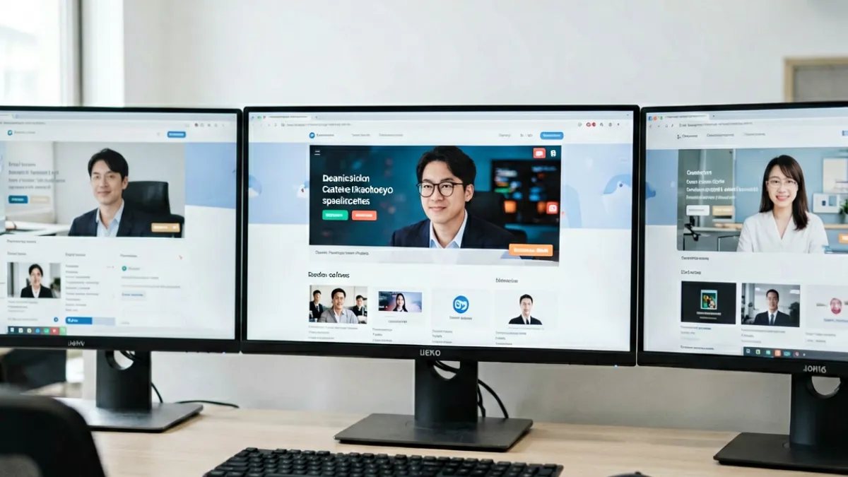 久久在线与多个同类在线平台的对比示意图，展示各平台界面排列在屏幕上的场景